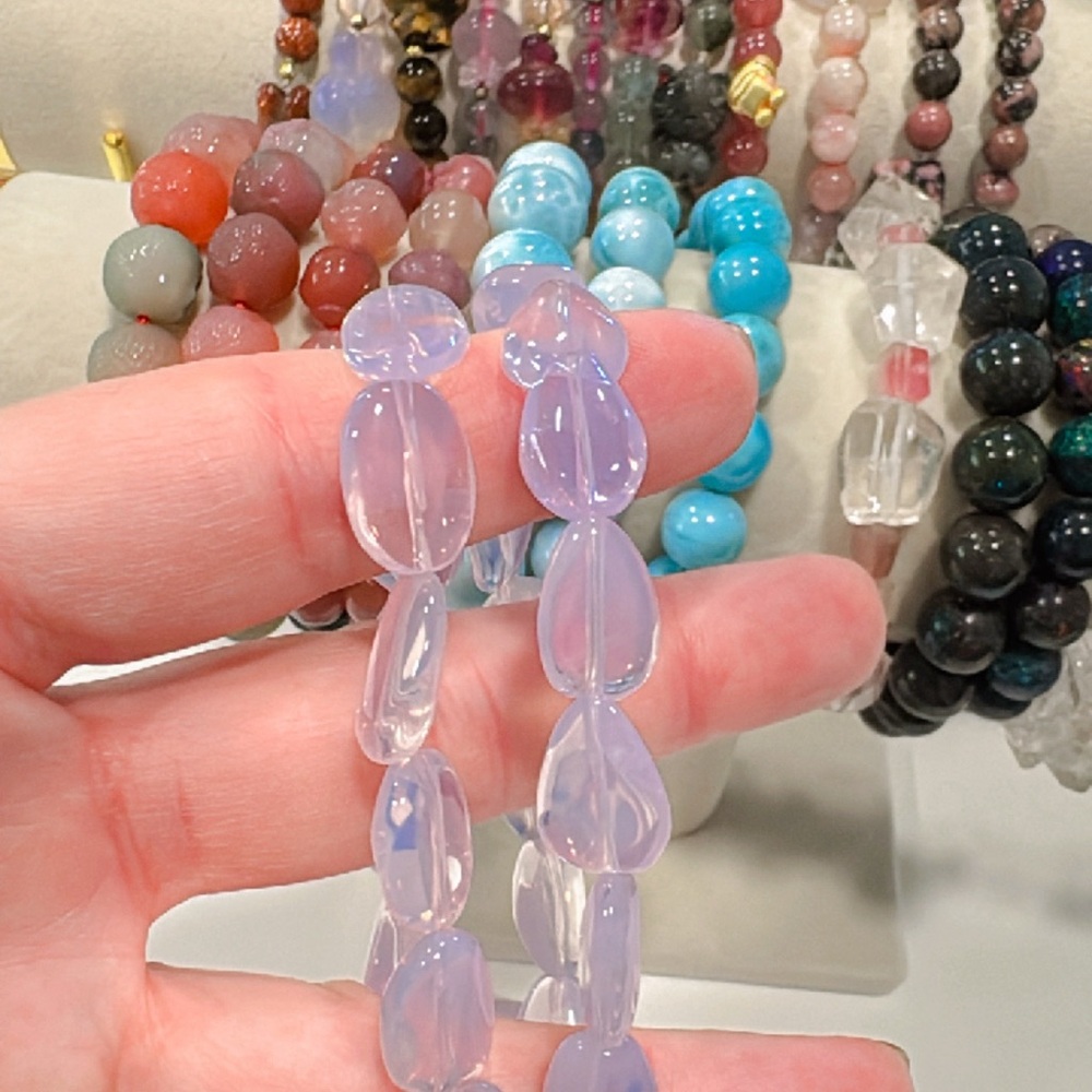 Lavender Moon Quartz Crystal Freeform Bracelet! - Picture 2 of 3